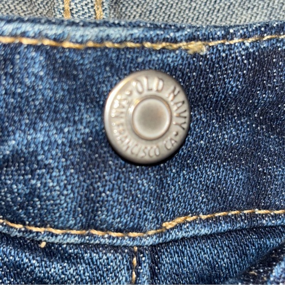 Old Navy Blue Denim High Rise O.G. Button Fly Straight Jeans Size 6 - Picture 9 of 15
